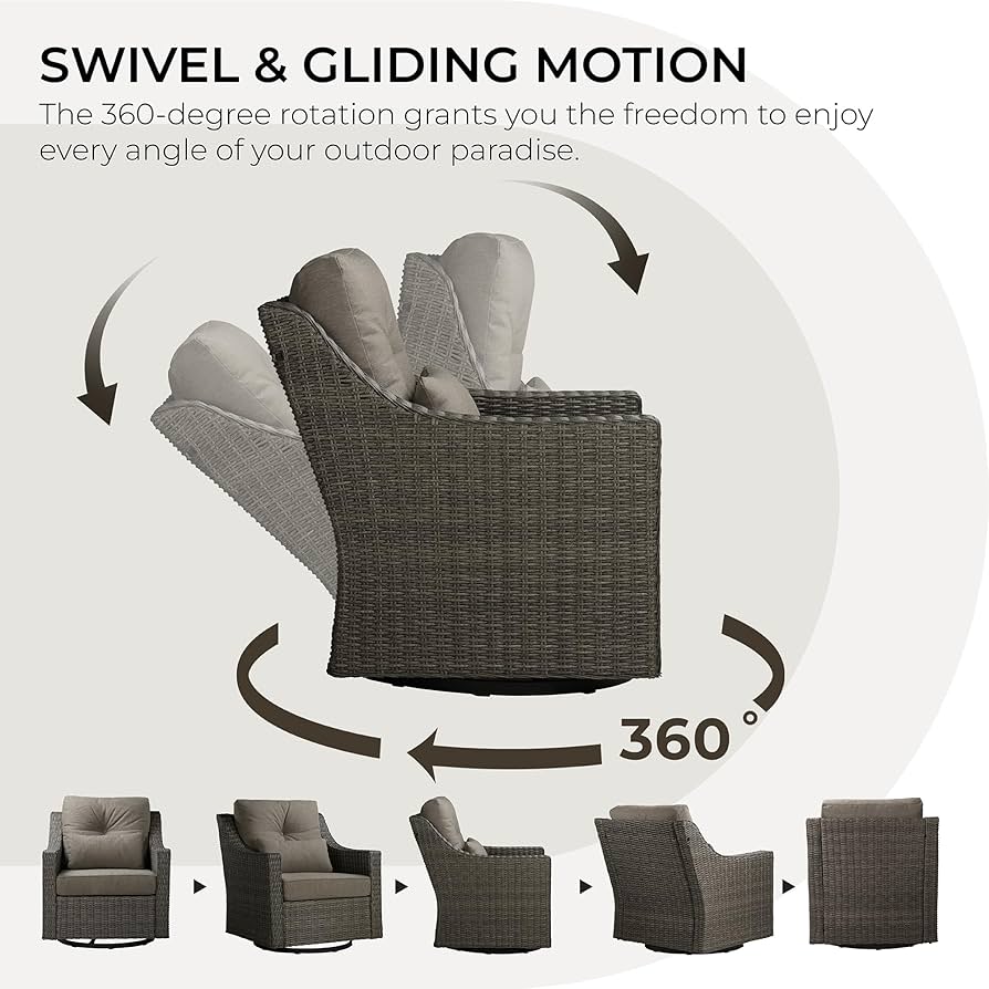 Amazon.com: CHITA Patio Wicker Chair, 360° Rocking Swivel